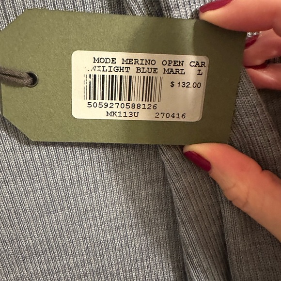 NWT - ALLSAINTS mode merino open cardigan - large - twilight blue - Picture 7 of 8